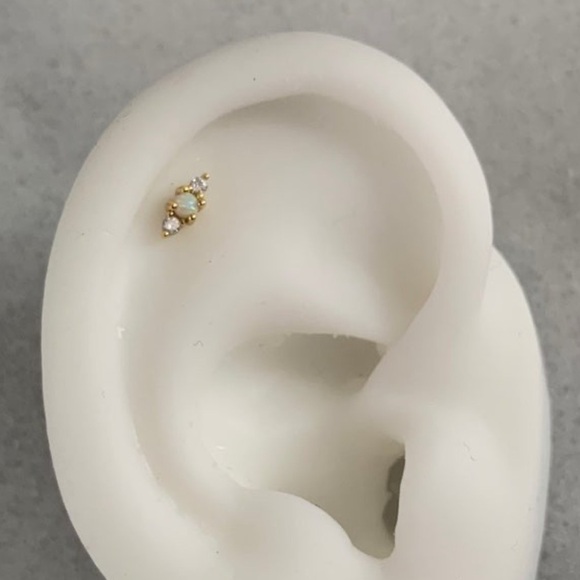 Modest Lu Jewelry - COPY - Gold Crystal Opal Cartilage Earring